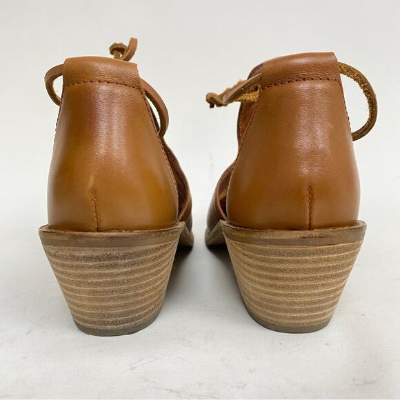 Kelsi Dagger Western Cutout Heeled Bootie Ankle Boots Brown Tan Leather Size 9 - Picture 9 of 13